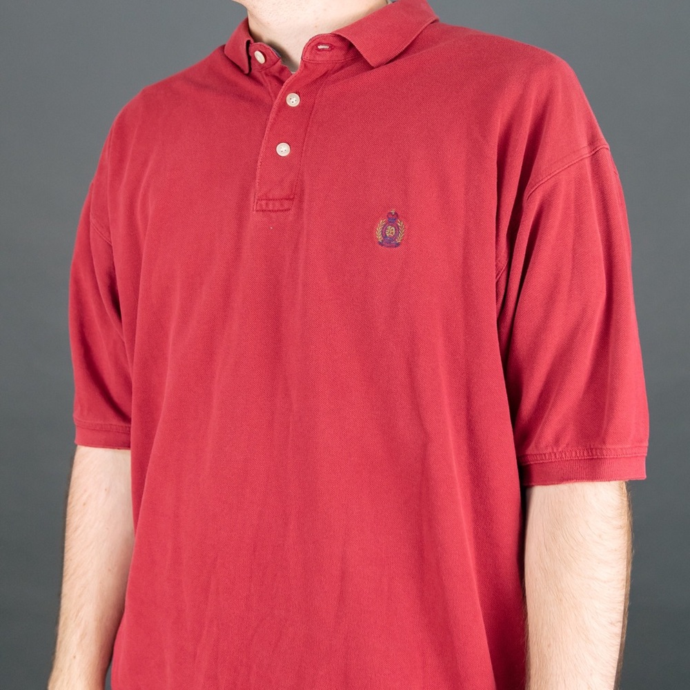 Vintage 1990’s Bugle Boy embroidered red polo